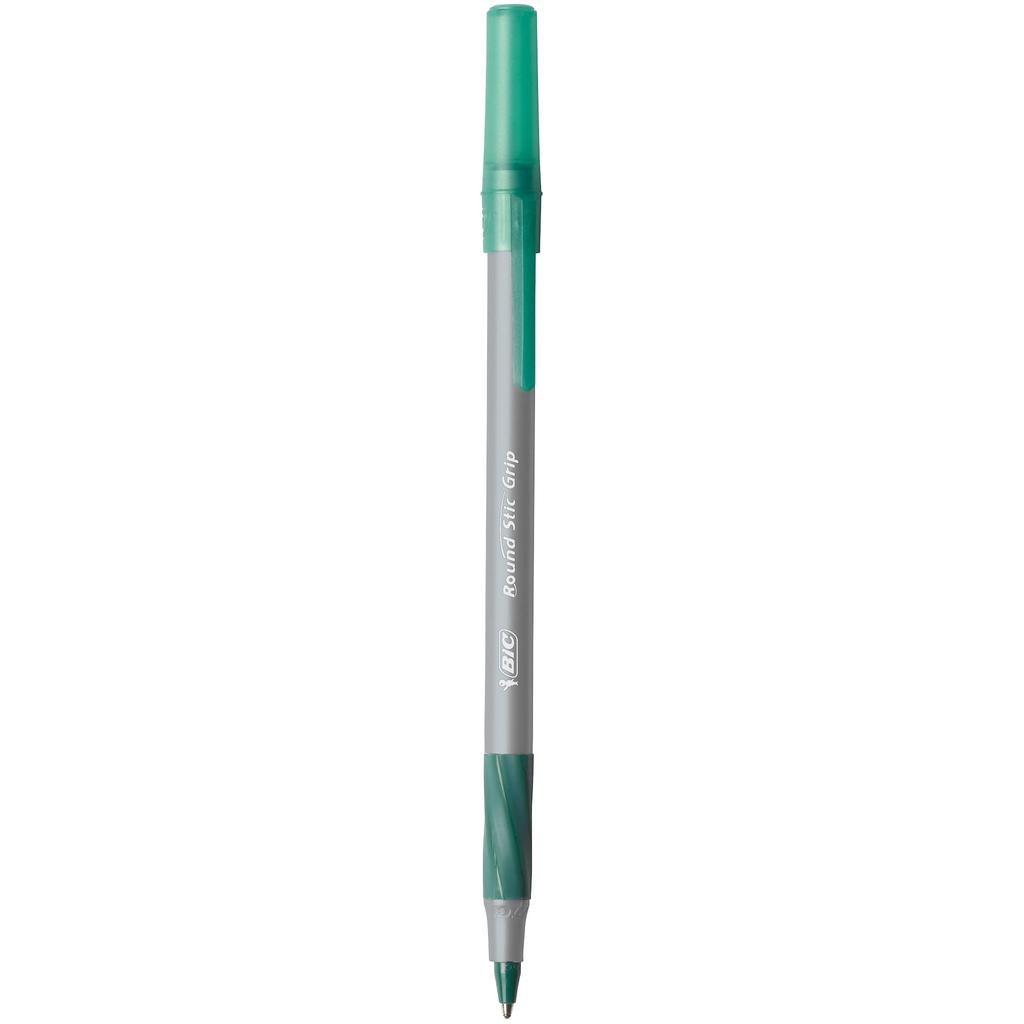 Ultra Round Stic Grip Ballpoint Stick Green Dozen Pen, Ink, Medium, (item)