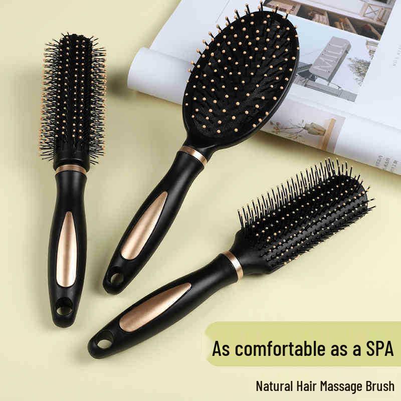 Unisex Professional Rib Air Curling & Massage Roller Comb for Long Hair