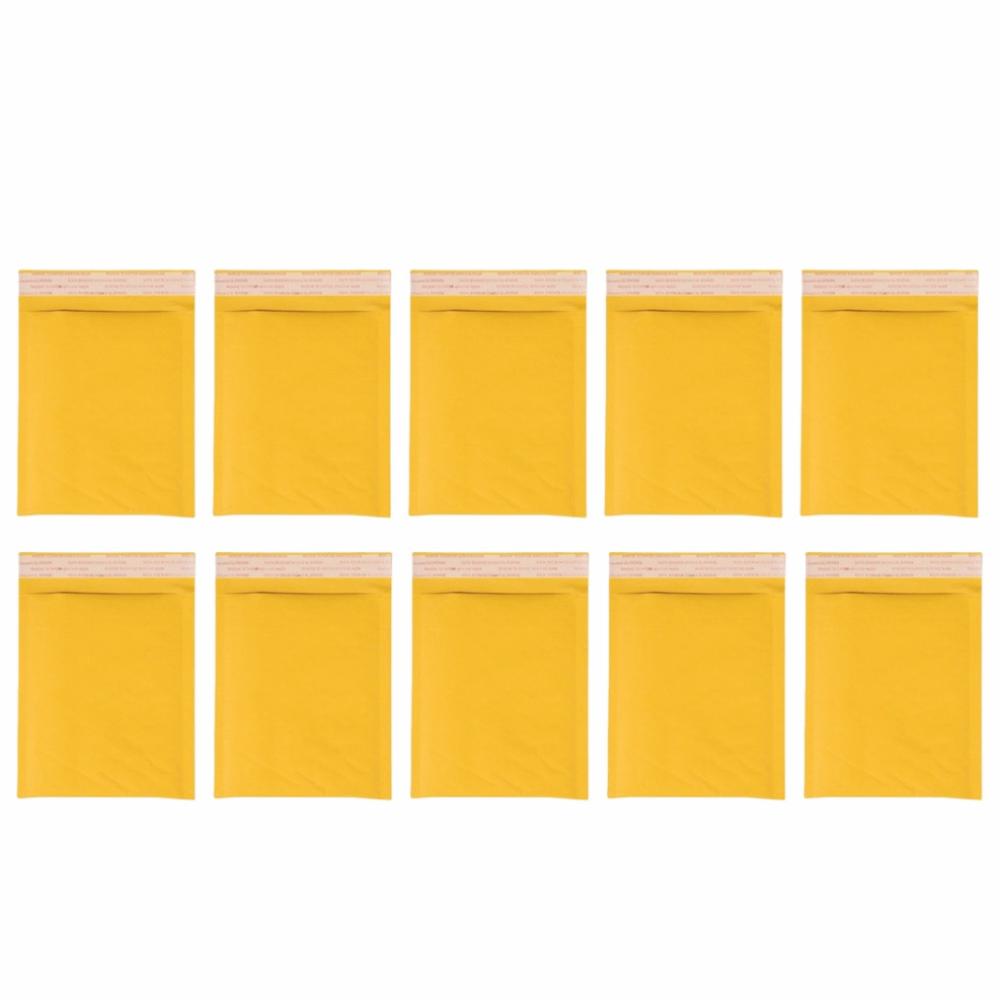 10PCS Self-Seal Kraft Paper Bubble Envelopes Thicken Padded Shipping Envelope  Clothing Packaging 7.09x7.87in жёлтый