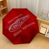 Detroit Red Wings Print Auto 8?Ribs Folding Umbrella Wind Resistant Lightweight Automatic Umbrella For Daily Travel