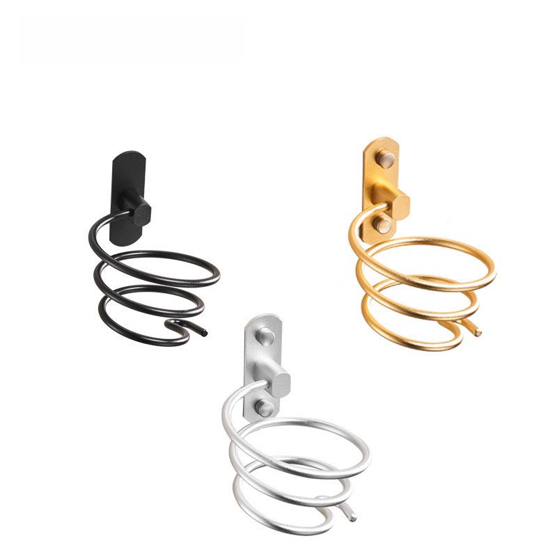

Space Aluminum Wall-Mounted Hair Dryer Holder - Punch-Free Bathroom Storage Rack