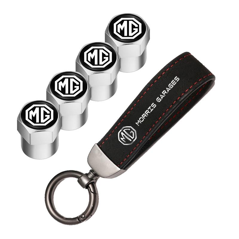 Auto Reifen Felgen Ventilkappen Abdeckung Wildleder Auto Schlüsselanhänger Ring Schlüsselanhänger Für Morris Garages MG ZS 5 7 6 Cyberster MG4 EV ES5 HS ONE GT