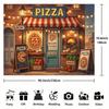 2D Vintage Pizza Shop Backdrop Pizzeria Street View Photography Background Banner
