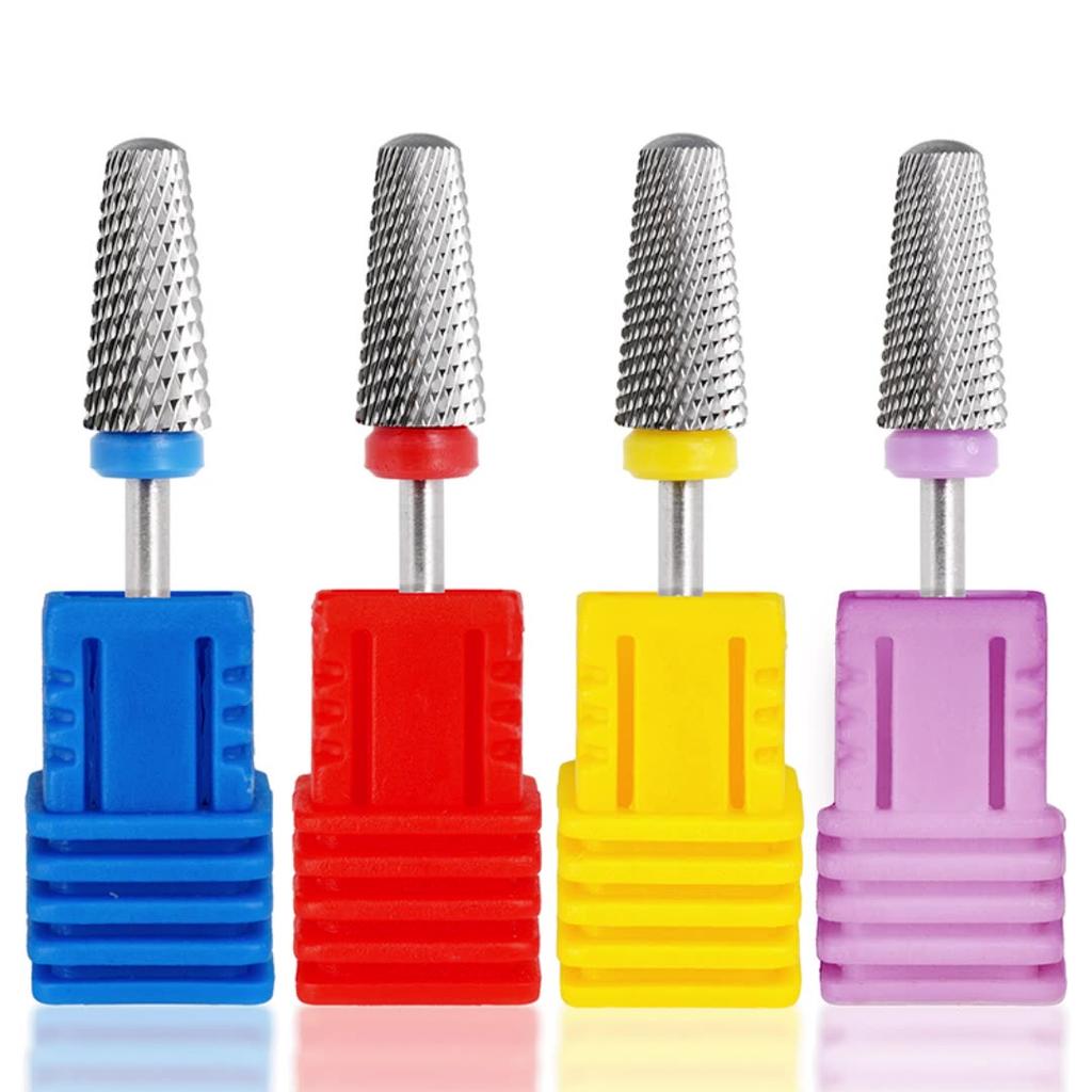 1pc 5 In 1 Tungsten Steel Nail Drill Bits, for Electric Nail File Manicure Machine, Professional Nail Art Drill Bit Set