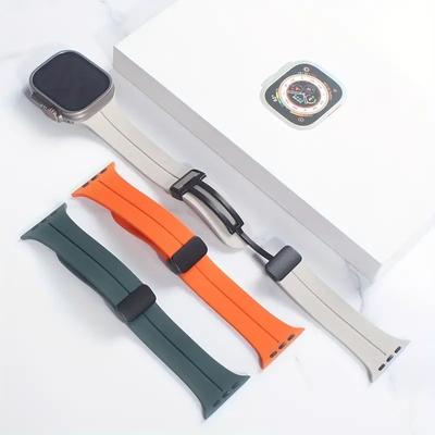 1 Stück Silikon-Magnetarmband für Apple Watch Band 49 mm 44 mm 45 mm 41 mm 40 mm 42 mm 38 mm Magnetarmband für iWatch Serie 8 SE 7 6 5 3 2 1 Armband