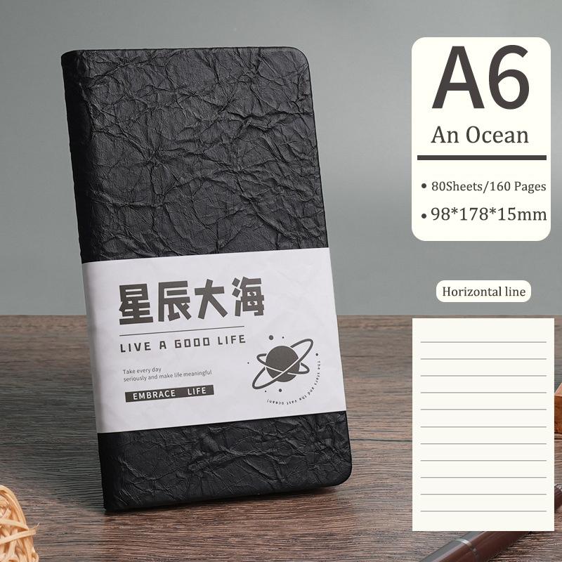 Colorful A6 Hardcover Notebook,Horizontal Line Pages.80 Sheets/160 Pages/Book 70GSM,Office Students Supplies