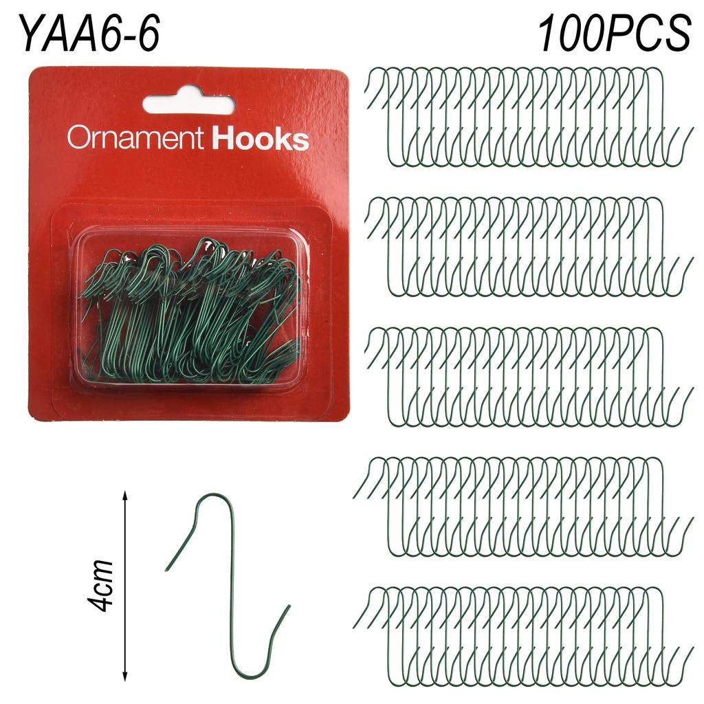 100pcs Christmas Ornament S-Shaped Hooks Holders Christmas Tree Ball Pendant Hanging Decoration For Home Navidad New Year