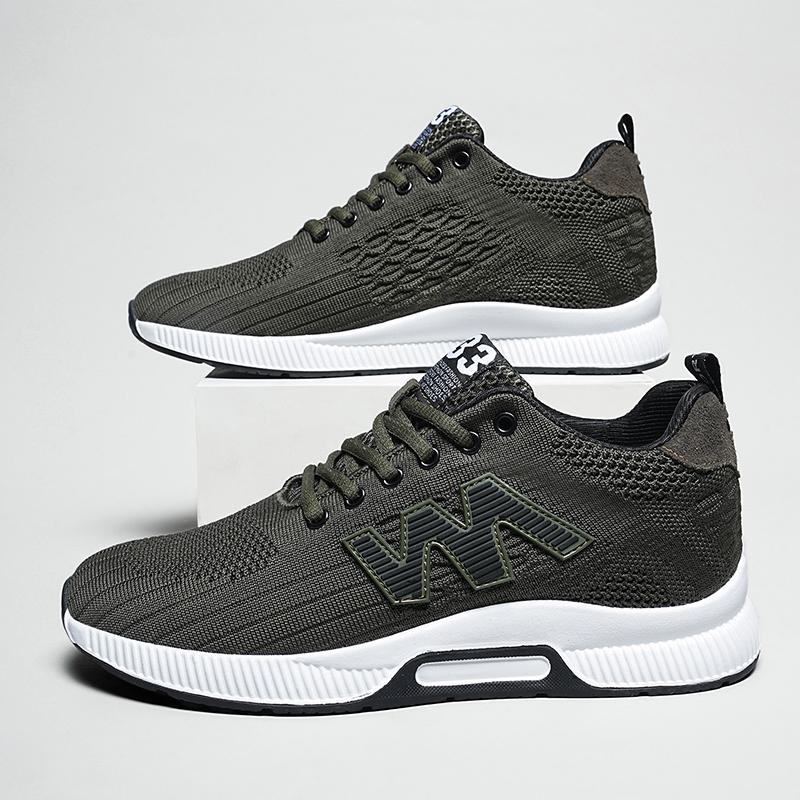 

Кроссовки с увеличением роста, уличные дышащие повседневные туфли, беговые амортизирующие кроссовки, дышащие кроссовки, сетчатые туфли 37 армия зеленый