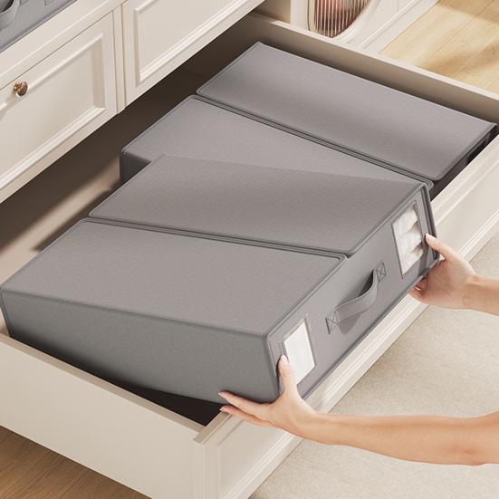 1/2Pcs Closet Organizer Box Bed Sheet Holder with Reinforced Handle Large Capacity Foldable Design Duvet Covers Blankets Storage Case