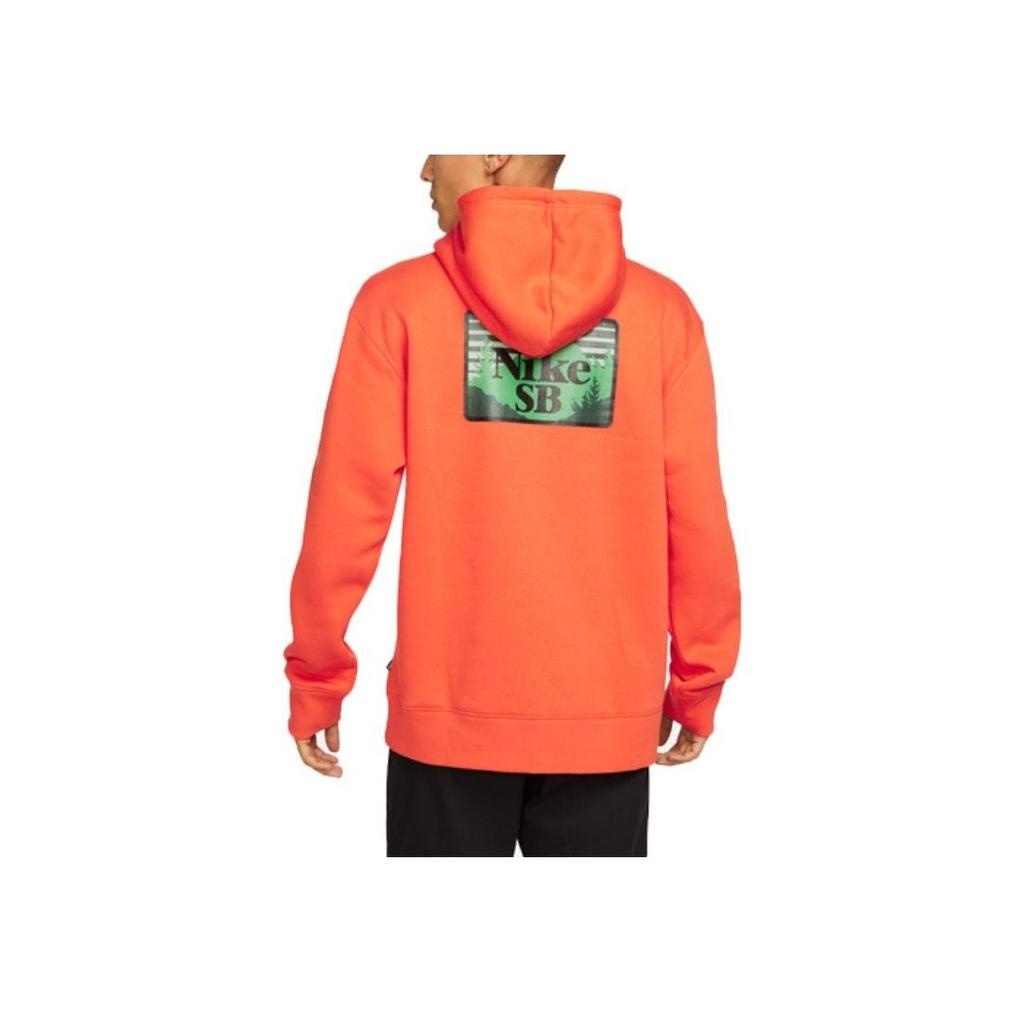 Nike Solid Color Logo Pullover Hoodie Long Sleeve Men Tops Electrolime-Orange DA4256-800