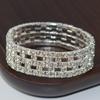 Europe and America Cross Border Fashion Multi-Layer Elastic Hollow Rubber Band Full Rhinestone Bracelet Exaggerated Wide Bangle