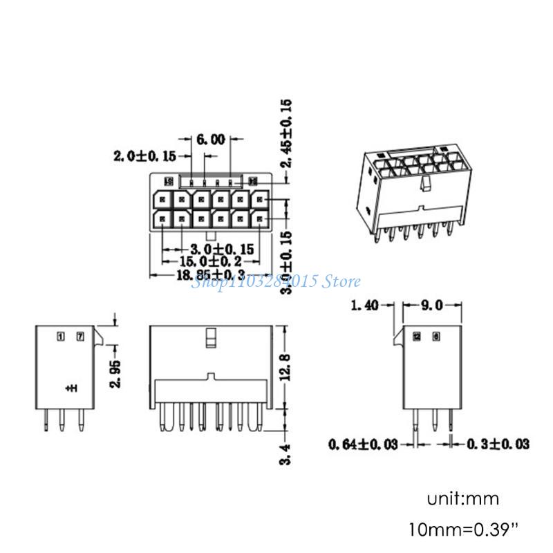 R6FF 16Pin 12+4P 12VHPWR Power Female Connector Socket for 3090Ti RTX4080/RTX4090