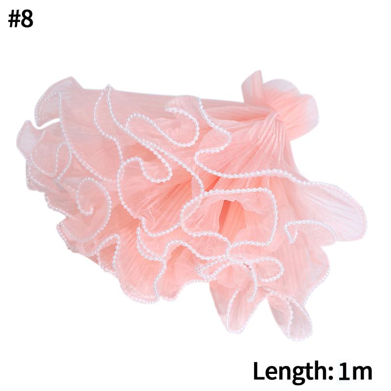 White Floral Packaging for Bouquets Flower Wrapping Paper Pearl Wave Decorative Mesh Wrapping Paper Wrinkled Gift Packaging