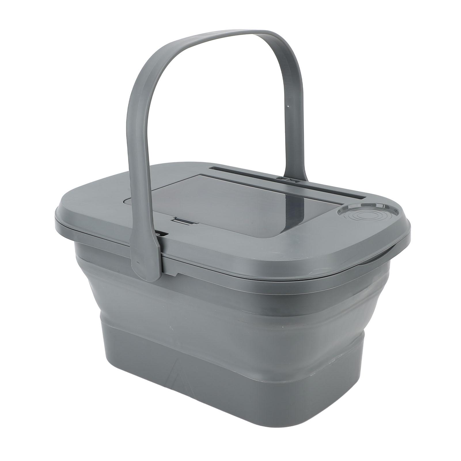 

Складная корзина для хранения для кемпинга, большая вместимость, портативный складной ящик для хранения для улицы для пикника, барбекю серый