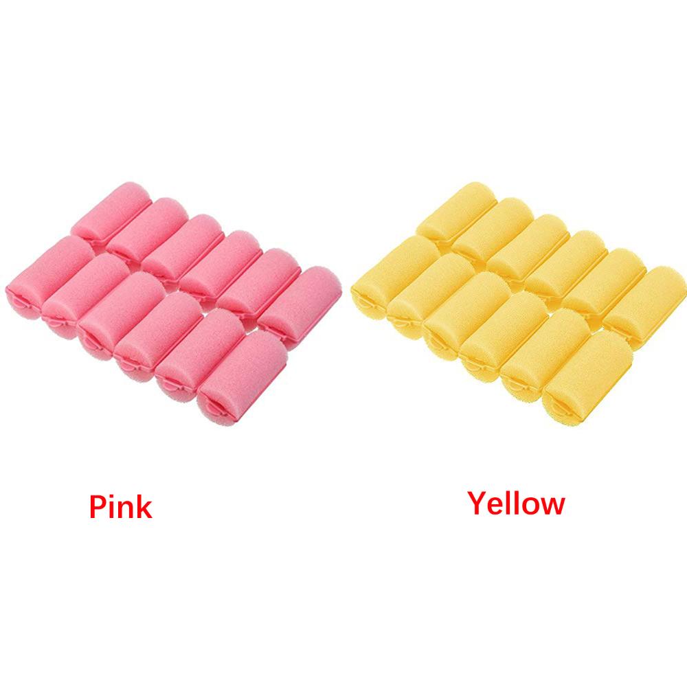 2/3CM DIY Pink/Yellow Sponge Hair Curler Hair Styling Tools Foam Rollers Hairdressing