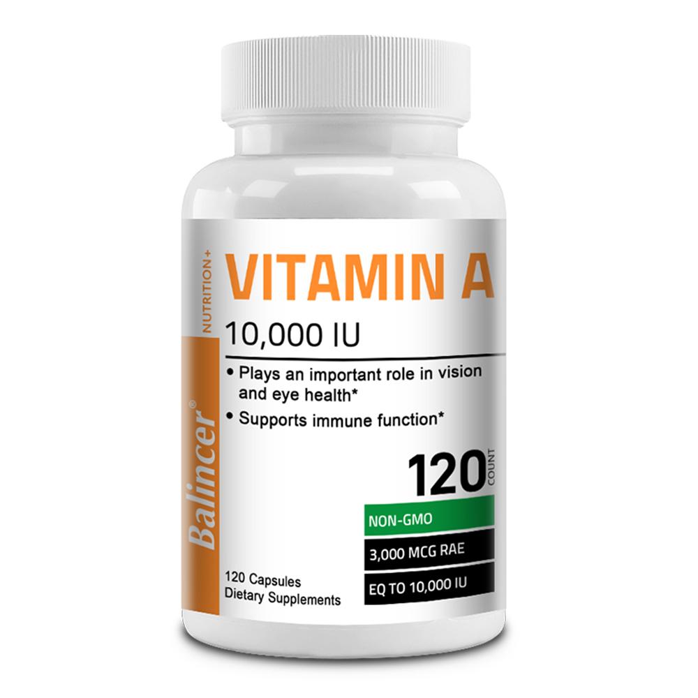 Balincer Vitamin A 10,000 IU Dietary Supplements, 120 Capsules