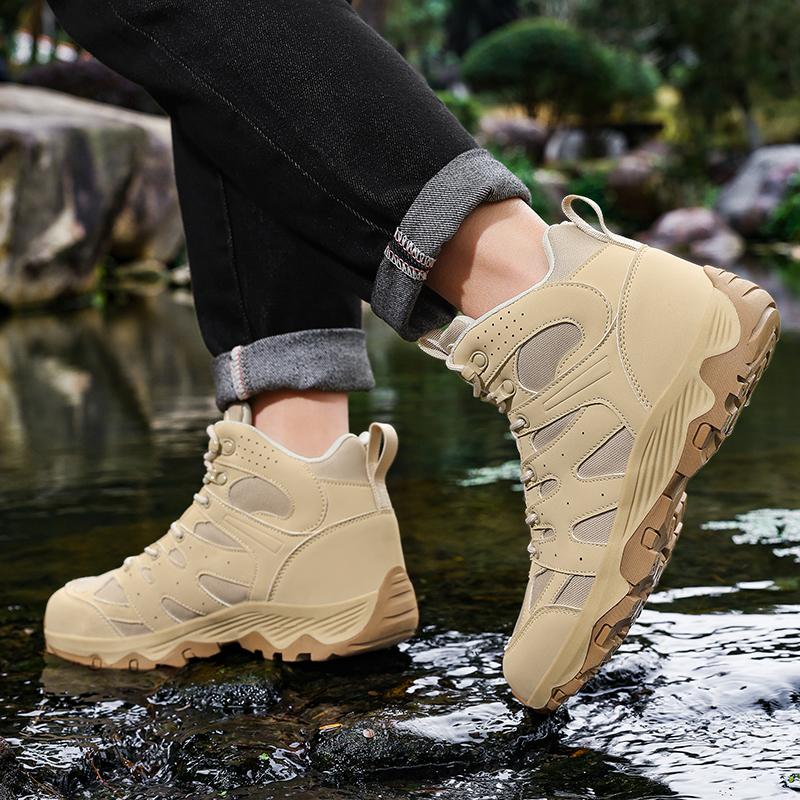 High-top Men's Hiking Shoes Plus Size 39-48 Breathable Casual Trainers Anti-slip Outdoor Sneakers for Trekking Camping