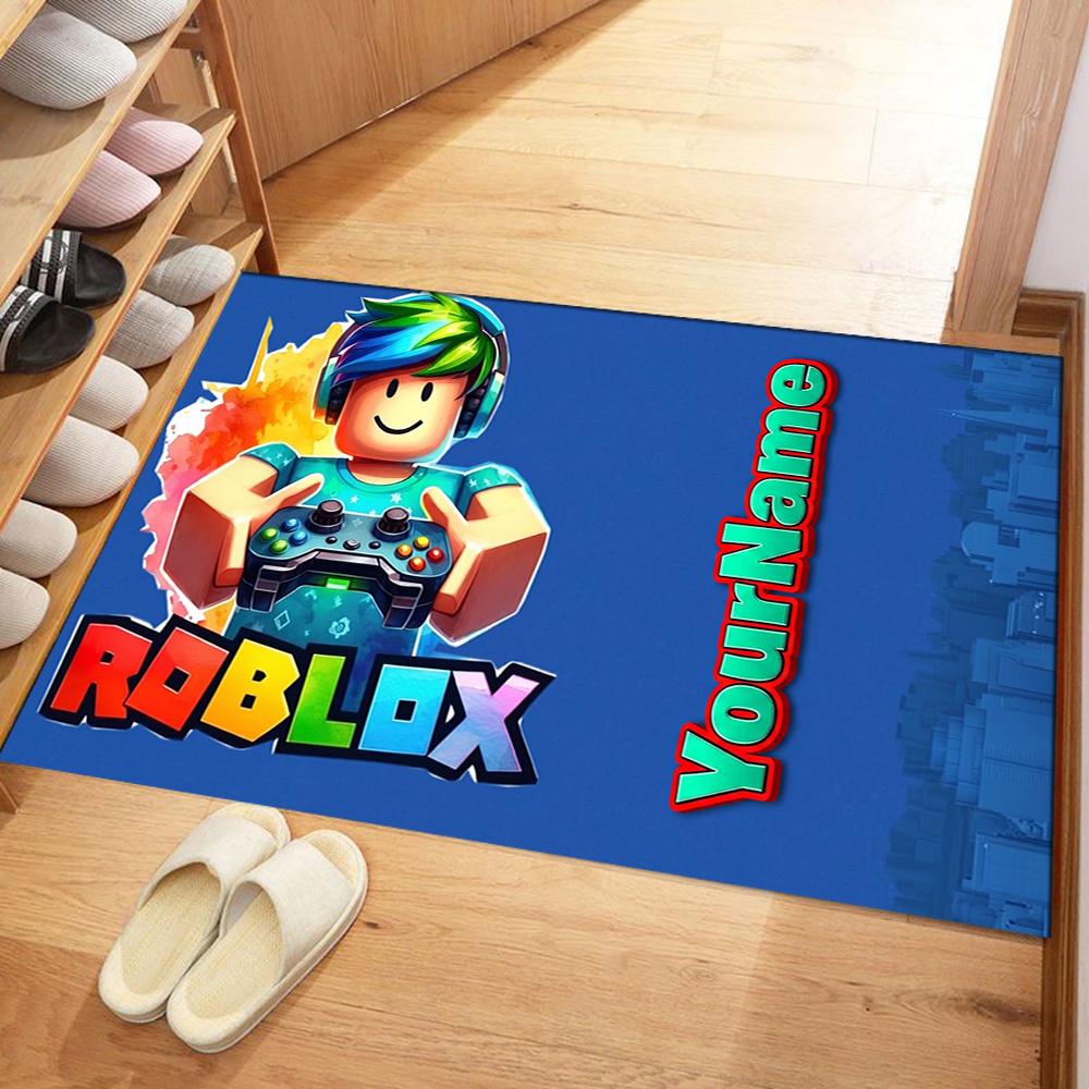 Roblox 491 Customize Your Name Floor Mat Perfect for Balcony Living Rooms Game Room Study room Anti-slip Rug Anime Office Decor Wedding Party Gift