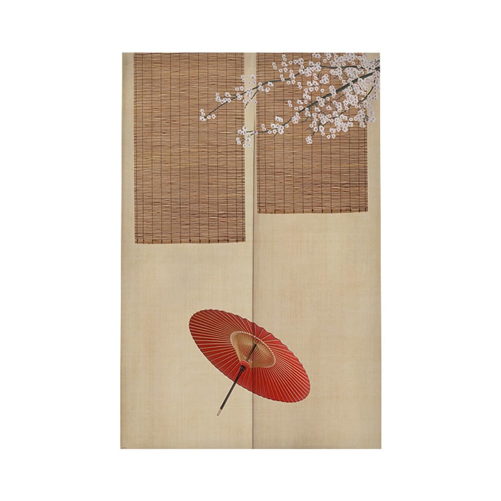 Bamboo Mat Japanese Noren Doorway Curtain Cotton Linen Chinese Style Door Curtain Window Treatment Tapestry Shading Decorative