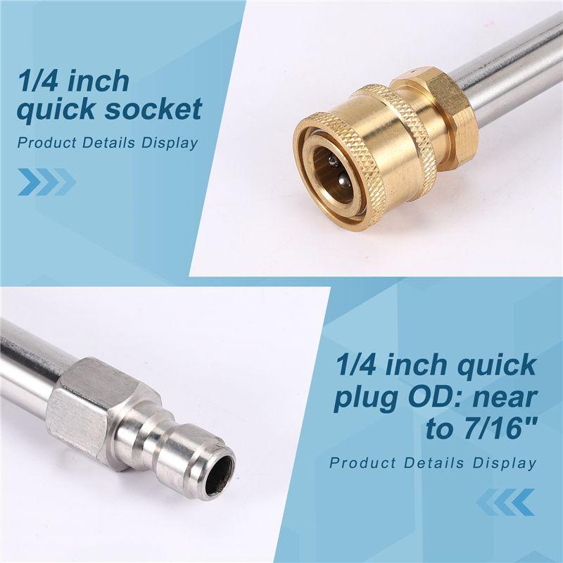 AEE4-Pressure Washer Extension Rod 17-Inch Stainless Steel 1/4 Inch Quick-Connect Electric Washer Nozzle