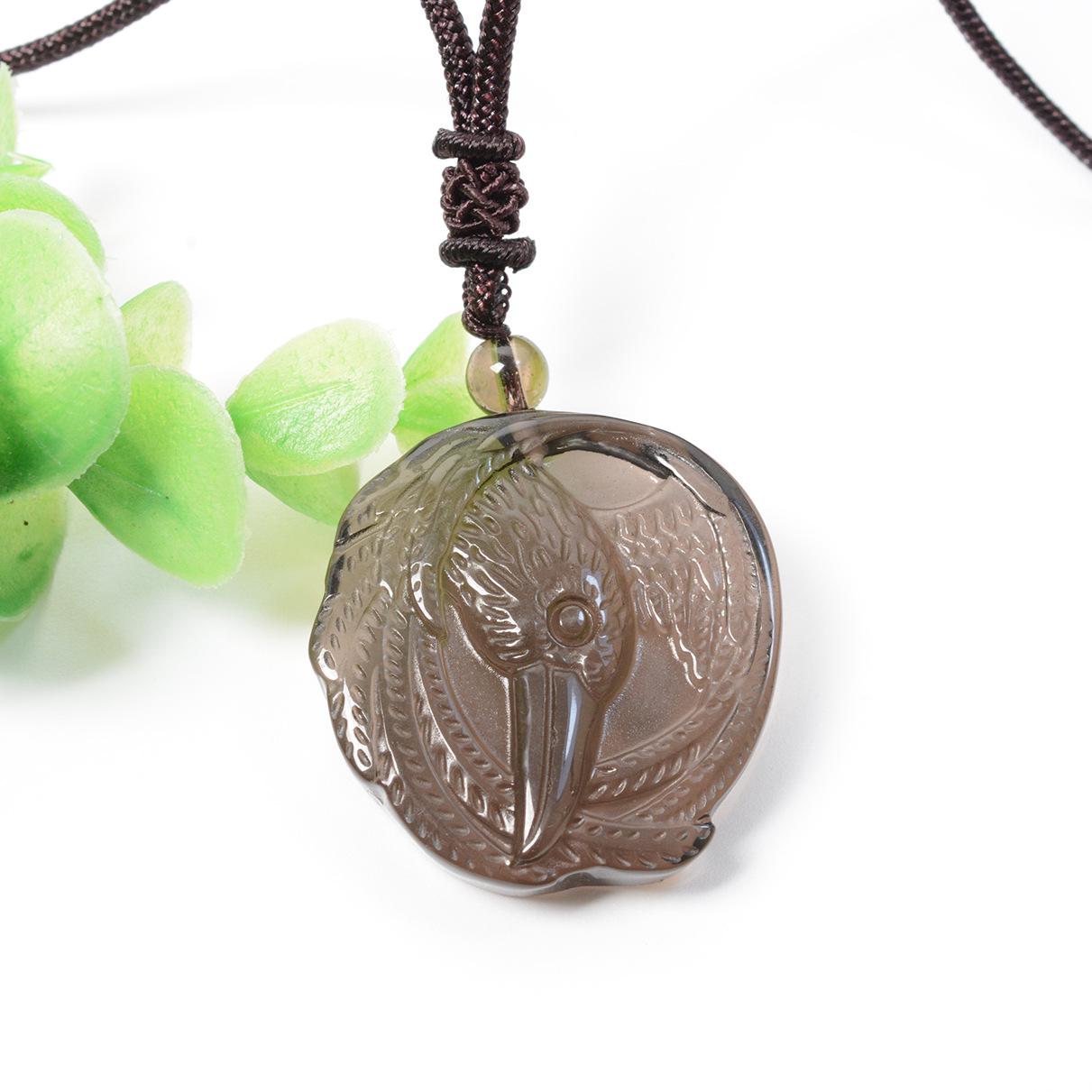 

Європейська та американська кришталева обсидіанова кулон-намисто Тукан - Дизайн Ворона з льодяного обсидіану для чоловіків