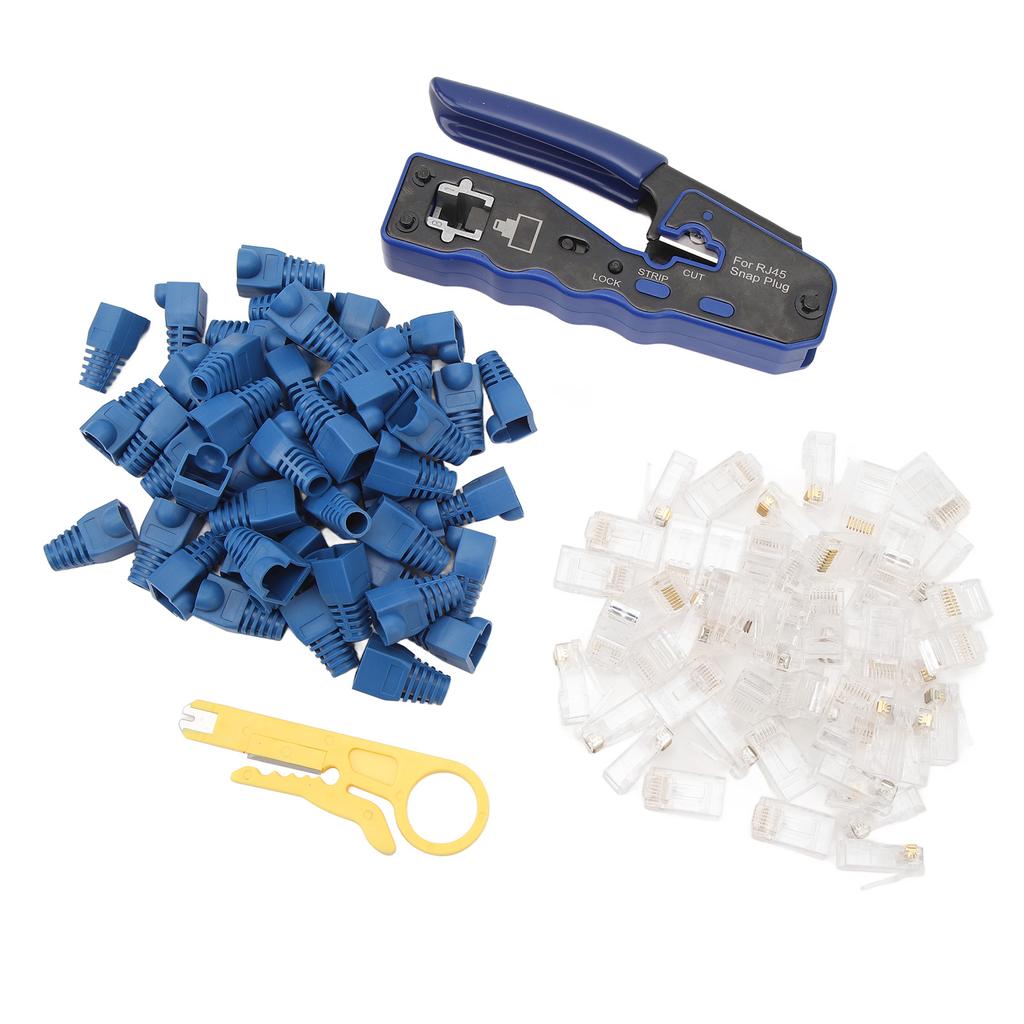 RJ45 Crimping Tool Multifunctional Ethernet Crimper Cutter Stripper for Cat5 Cat5e Cat6 Cat6A Pass