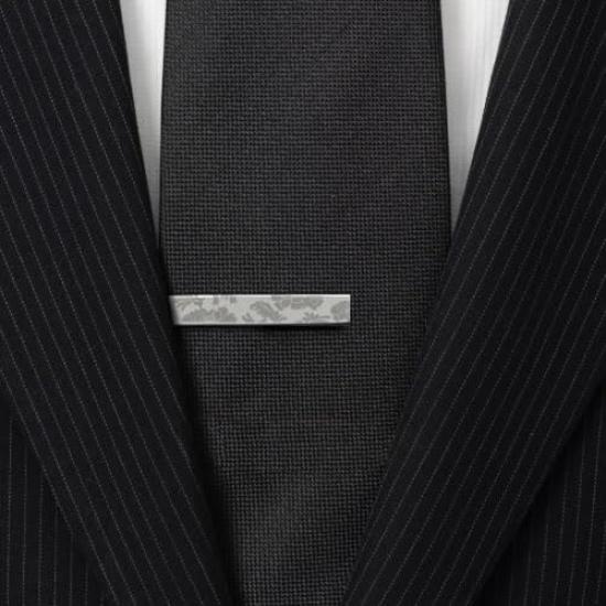 Silver flower tie tie tie pin n02784 clip, bar,