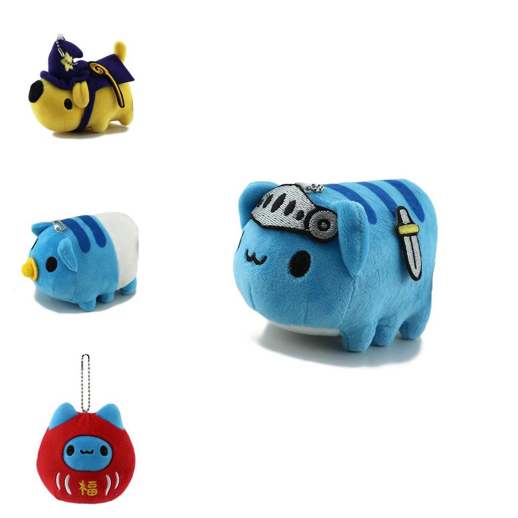 Breloc de pluș adorabil cu pisică și insectă, drăguț de desene animate, păpușă clătinându-se, decorare pungă cadou