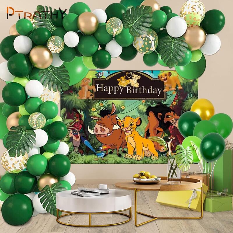 1Set Lion King Balloons Arch Garland Kit Latex Balloons Supplies The Lion King Theme Boys Baby Birthday Party Decorations