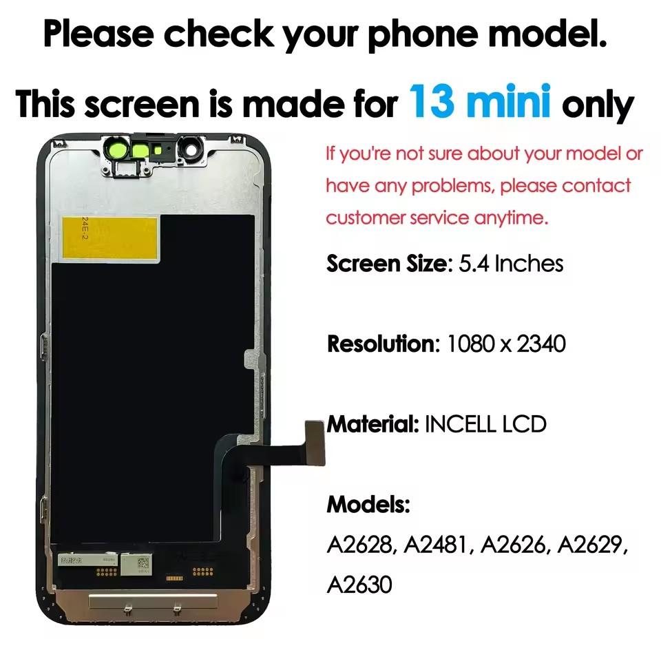 LCD Display for iPhone 13 Mini Touch Screen Digitizer Assembly Replacement Parts