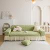 New Jacquard Velvet All Season Elastic Protective Cover with Anti Cat Scratch Skirt Edge Sofa Cover