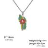 Collane con Ciondolo Mappa Bandiera Dominica Drop Oil per Donne Ragazze Colore Oro/Argento Acciaio Inossidabile Gioielli Regali Dominicani