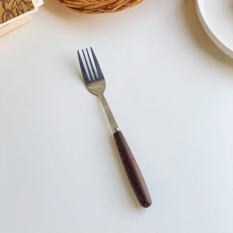 Korean household long-handled spoon, fork, stainless steel tableware ins western food steak knife 304 stainless steel chopsticks