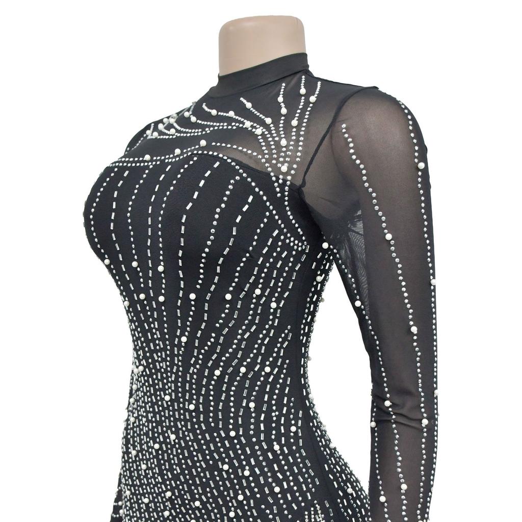 black dress long sleeve mini DELPHI LONG SLEEVE HOURGLASS MINI DRESS