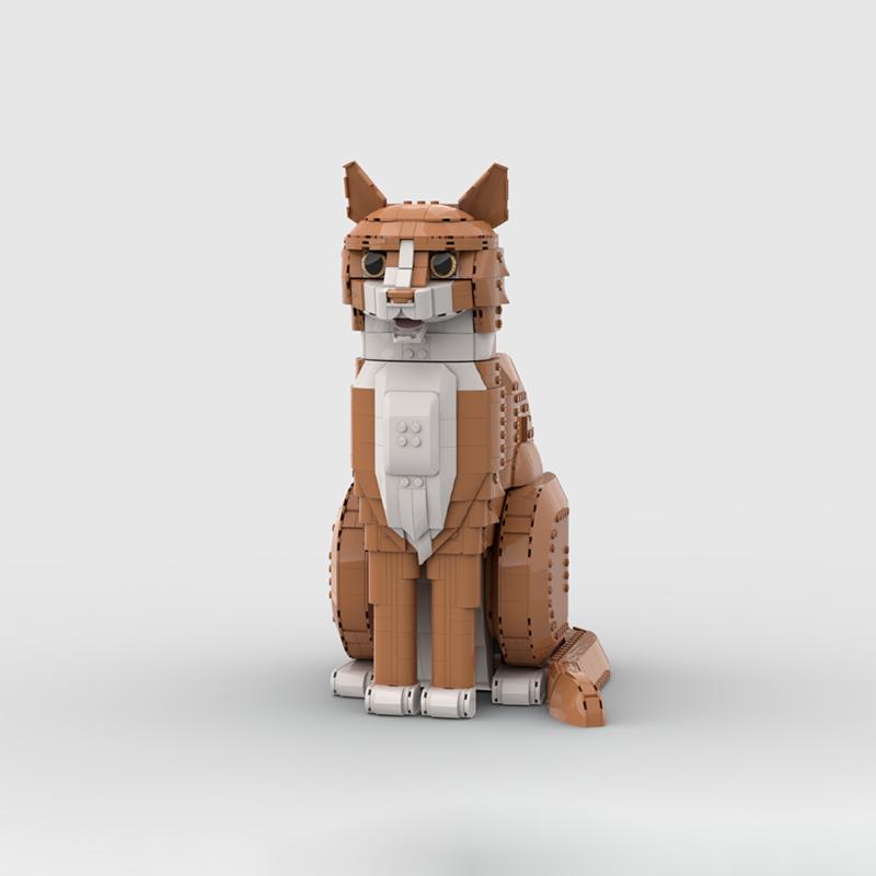 2026 New Ideas Orange Cat Tuxedo Cat Animal Model Building Blocks Assemble Cute Cartoon Bricks Puzzle Toys For Children Gifts