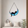 Cat Gift for Home Acrylic Hanging Pendant with Chain, Animal Ornament Window Decorative Wall Decor, Cute Lover Room Decoration Decor