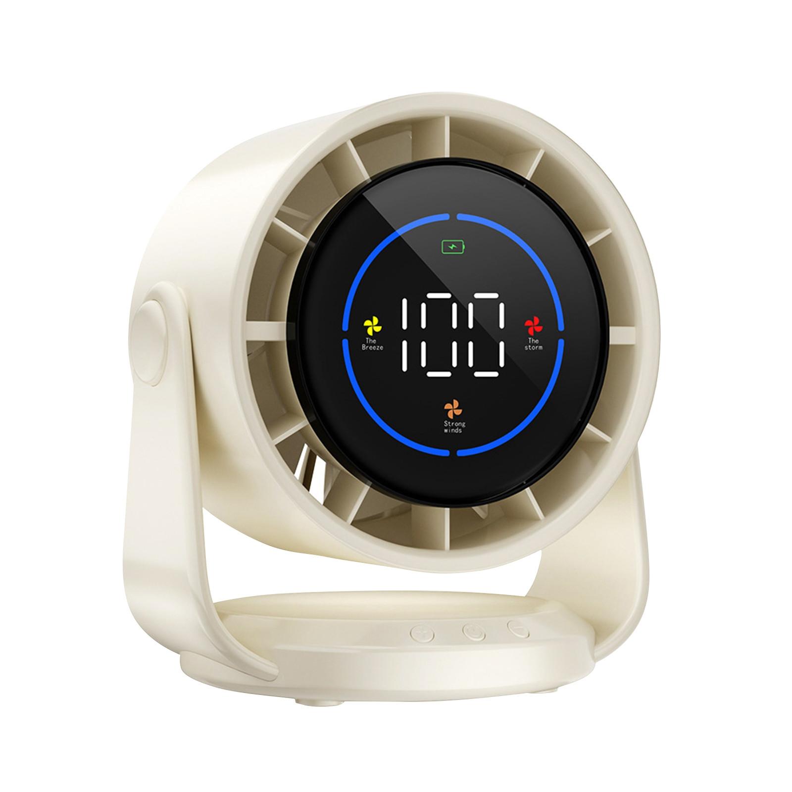 

Настольные вентиляторы, настенный настольный вентилятор, цифровой дисплей, перезаряжаемый USB-вентилятор, наклон 105°, 100 скоростей, длительный срок службы, портативный вентилятор One Size белый