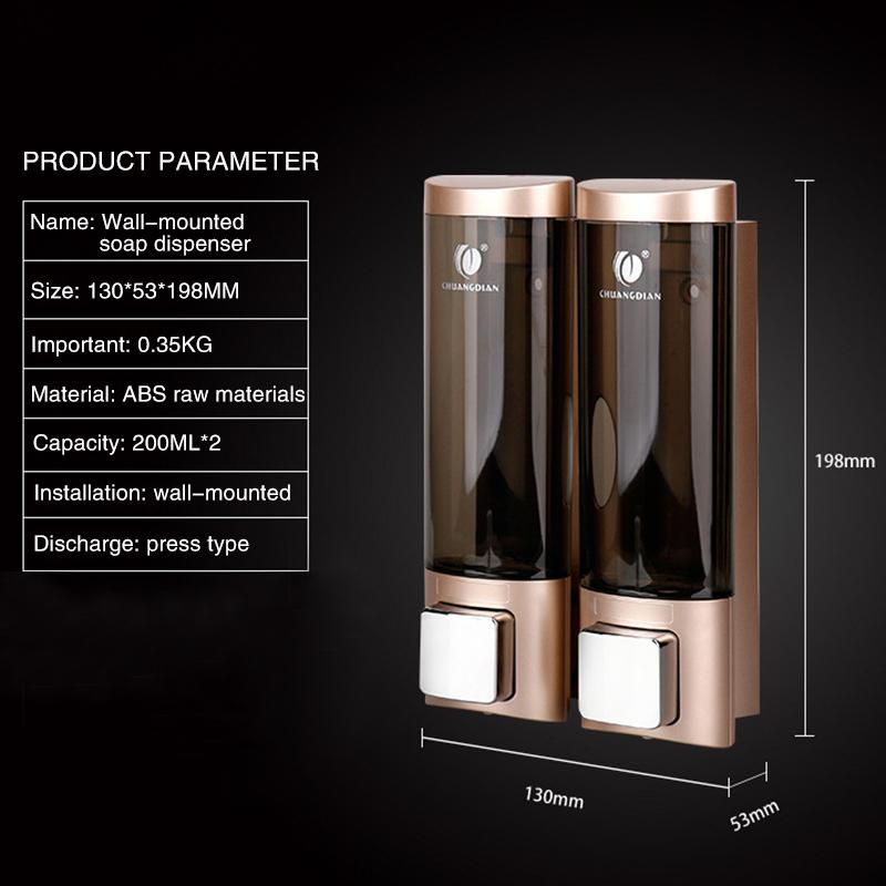 Dozownik mydła montowany na ścianie, podwójna łazienka, hotelowy szampon, balsam, płyn do rąk, dozownik mydła