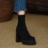 Women's Mid Calf Boots Platform Woman Designer Winter Punk Style Ankle Female Black Social Shoes Stripper Heels