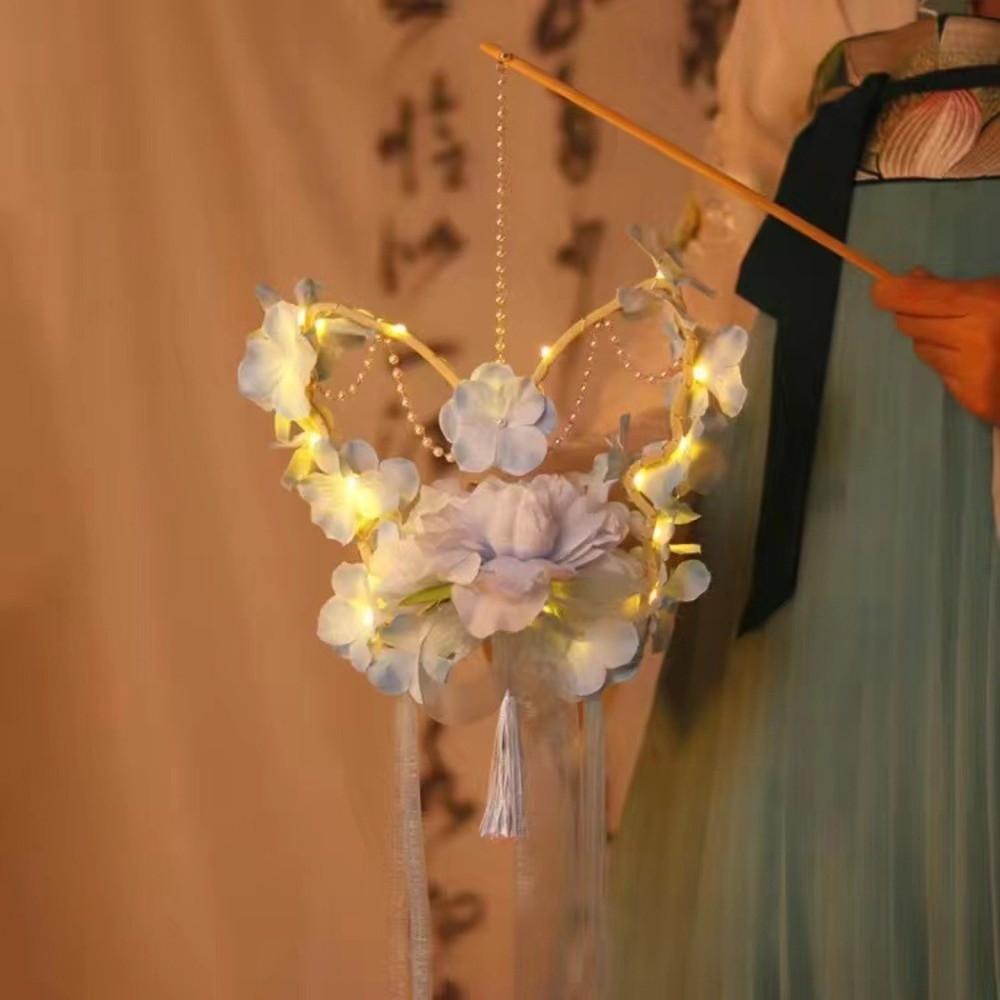 Chinese Lantern Handmade Bunny Lantern Luminous Glowing Flower Lamp Ancient Style Easy-to-Make Handheld Light Cosplay Props