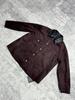 2024 Women's Retro Suede Velvet Lapel Jacket - Wine Red
