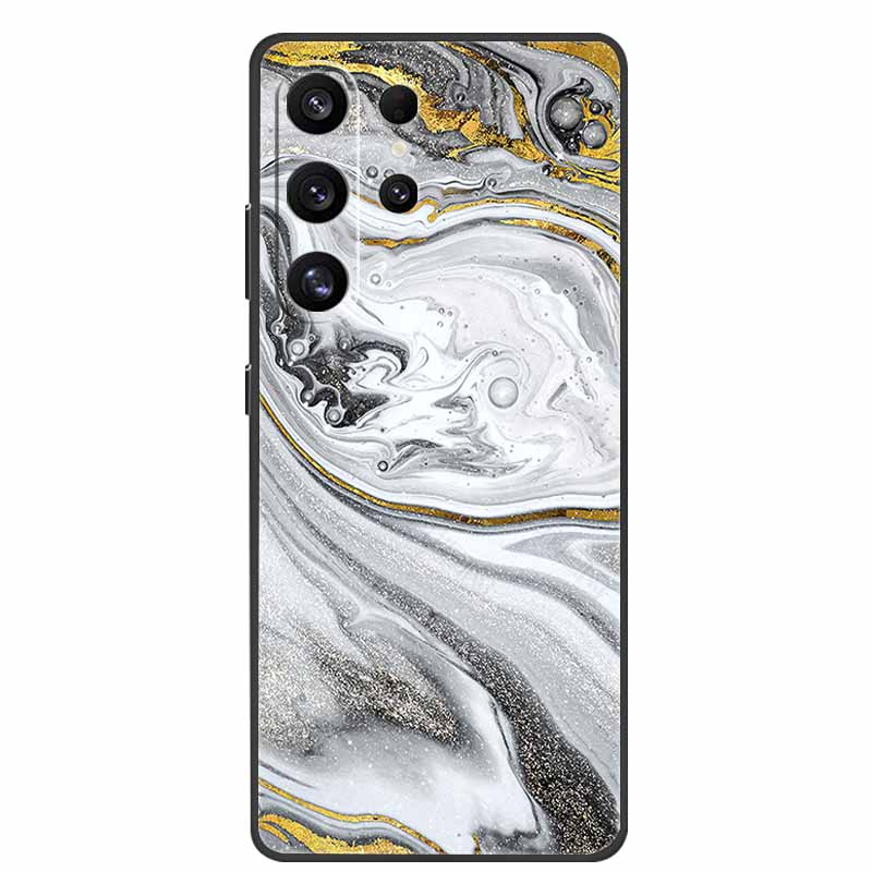 Phone Case For Samsung Galaxy S26 Ultra Colorful Painted Soft Silicone Bumper for Samsung S26 Ultra Case Marble Shockproof Cover