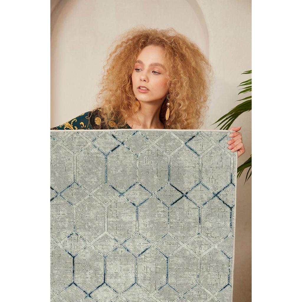 Dekoracyjna antypoślizgowa podstawa Geometryczny wzór Dywan do salonu Specjalna konstrukcja, cienki, zmywalny dywan