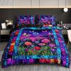 3pcs Butterfly Floral Bedding Duvet Cover Set Vibrant Garden Bedding Quilt Set Patchwork Themed Bed Quilt Set Night Garden