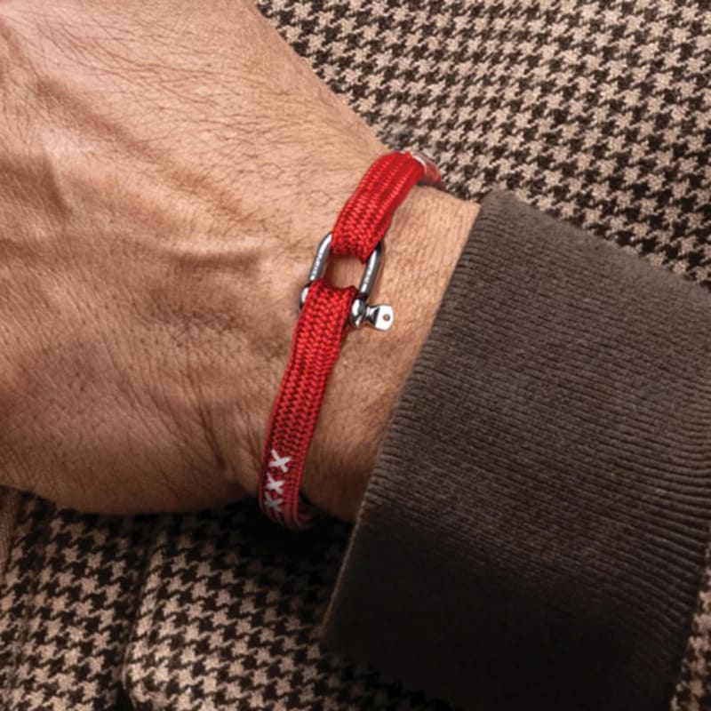 PIG & HEN Vicious Big Bracelet XXX - Red X Silver