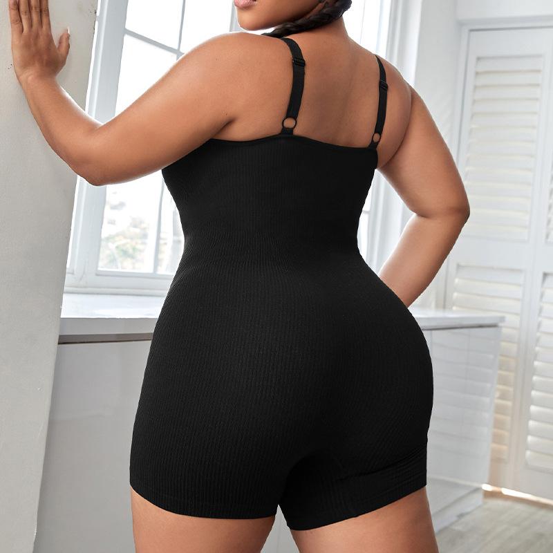 Sports Tight Fitting Abdominal Jumpsuit, Seamless Shaping, Detachable Shoulder Straps, Plus Size Sports And Fitness Jumpsuit For Women