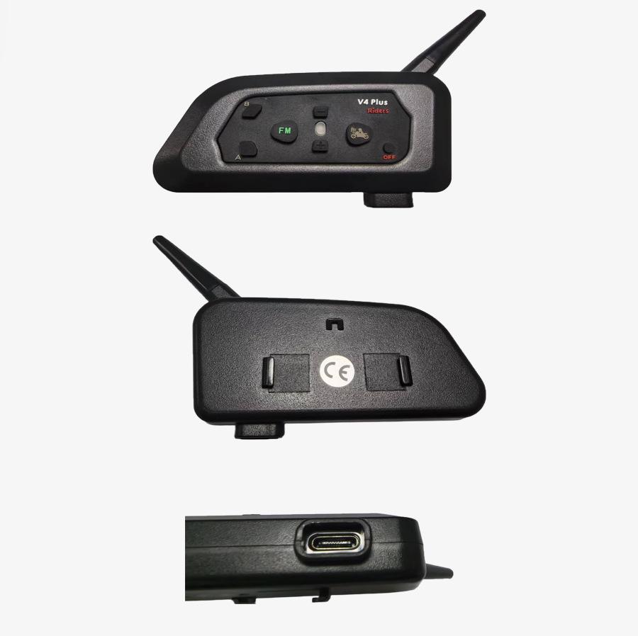 Neutral V4C Waterproof Noise-Cancelling Bluetooth Helmet Headset 3-Piece Set for Football Referees