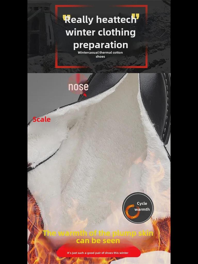 Pánské zimní boty středního střihu v britském stylu z černé kůže se sametovou podšívkou