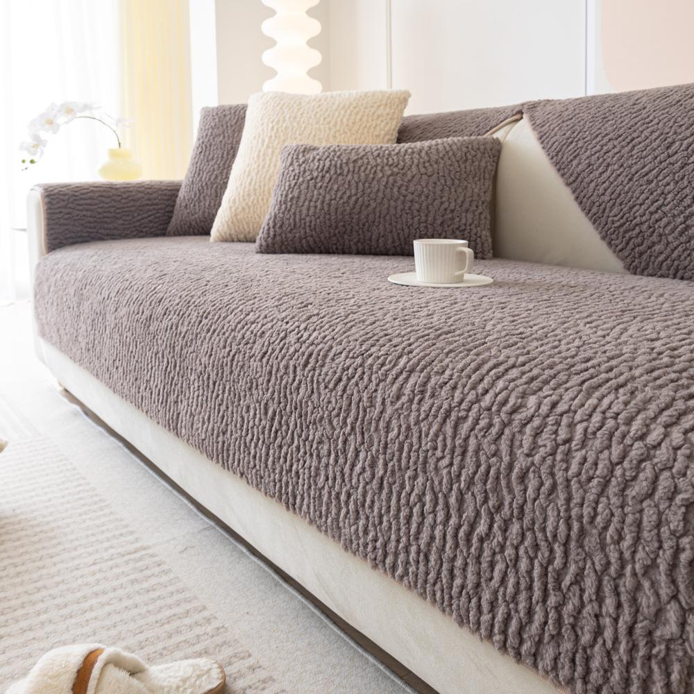 

Зимняя плюшевая подушка для дивана, простой утолщенный современный нескользящий чехол для дивана, тканевый чехол 70X210