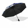 1pc Blue Floral Pattern Umbrella with Plastic Handle,Suitable for All Seasons Umbrellaptys26065